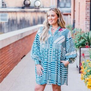 THE TATE DRESS by Oh My Starz. XL NWT. 100% cotton